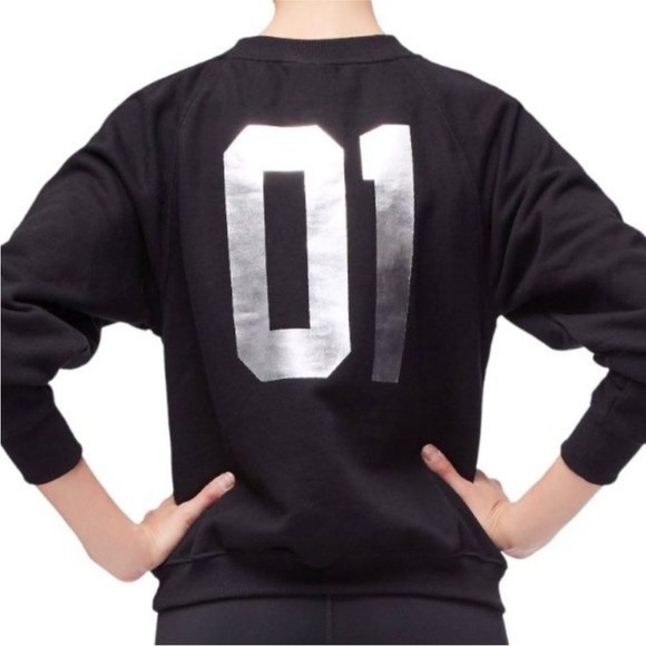 🤩 GOOD AMERICAN Goodies Varsity Sweatshirt Size 0 - Picture 5 of 6